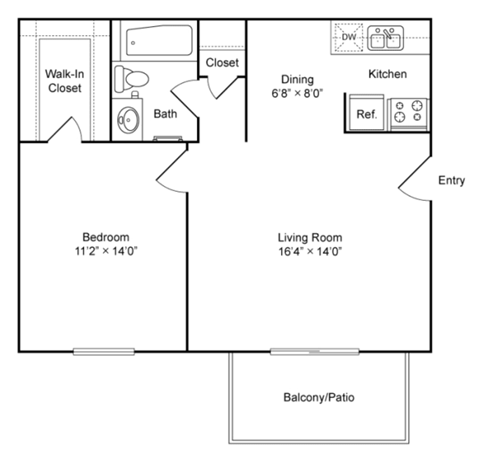 a floor plan of a house with a bedroom and a living room